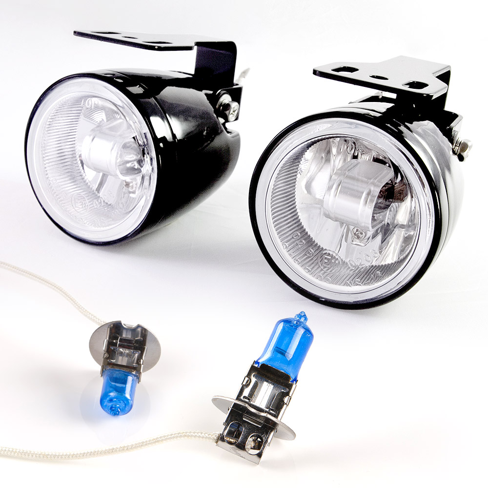 Fog light lamps H3 12V 55W die-cast aluminum NS-16 + white H3 bulbs x pair
