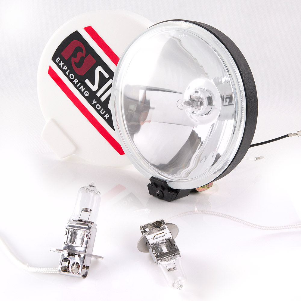 driving lamps H3 multi-surface metal reflector NS-2160 + amber H3 bulbs x pair