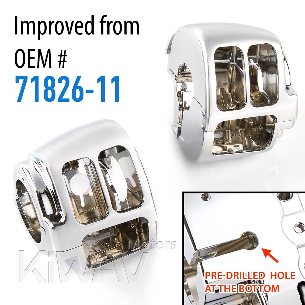 switch housing cover chrome compatible with harley davidson improved from #71826-11