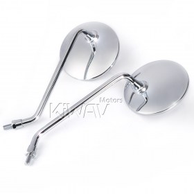 Super Round Chrome rear view mirrors universal fit for 8mm scooter