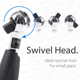 Two innovative actions in one ratchet. Use as a 3/8