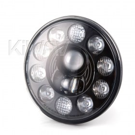 7" 7 inch, Headlight  Headlamp  LED H4 connector 12V, 24V black reflector Taiwan made special for Land Rover Defender Jeep wrangler, CJ7, CJ5, CJ8, TJ, JK, Patriot, Liberty,TOYOTA FJ Cruiser