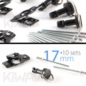 Magazi 1/4 turn Quick Release Fastener Motorcycle Scooter Fairing rivet on 17mm 10 Pieces Black