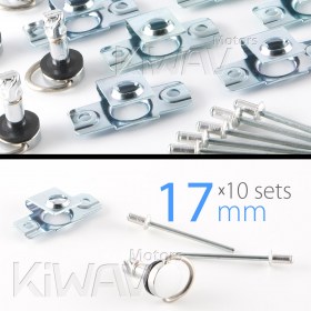 Magazi 1/4 turn Quick Release Fastener Motorcycle Scooter Fairing rivet on 17mm 10 Pieces Chrome