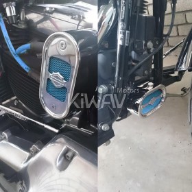 Magazi Motorcycle Blue Universal 20x33cm Aluminum Diamond Mesh Grill Fairing insert