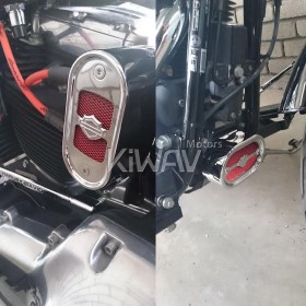 Magazi Motorcycle red Universal 20x33cm Aluminum Diamond Mesh Grill Fairing insert