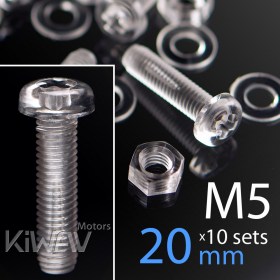 Magazi M5 Thread Diameter 20mm long Phillips Head Plastic Screws