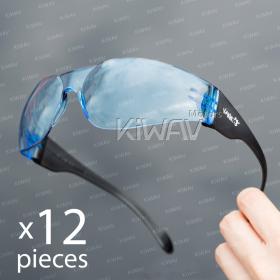 Contemporary safety glasses VA780, black frame, blue lens 12 pcs VAWiK eye protection,Safety glasses, protective eyewear, safety spectacles, safety eyewear ( 10-Pack ),outdoor sports eyewear  protective sports eyewear ,for workout and casual wear ,bicycl