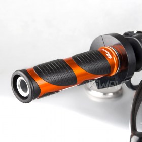 Magazi wave grips anodized aluminum orange trim a pair 25mm 22mm universal fit 7/8 inch handlebar
