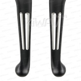 KiWAV Long Slotted Cut Hand Control Levers Matte Black And Silver For Harley Davidson '96-'03 XL