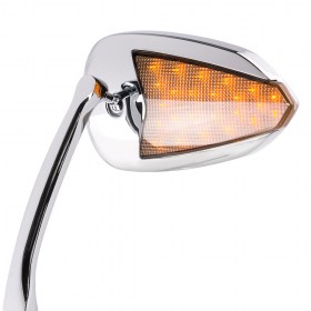 KiWAV FLASH LED turn signal mirrors chrome for Harley Davidson