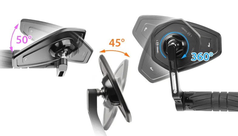 Blok bar-end mirror highly adjustable stem joint and ball joint