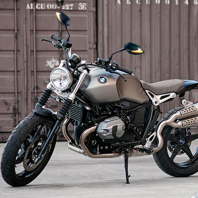Lucifer neat stem on BMW R9T motorcycle
