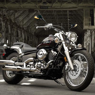 Lucifer neat stem on Yamaha V star motorcycle