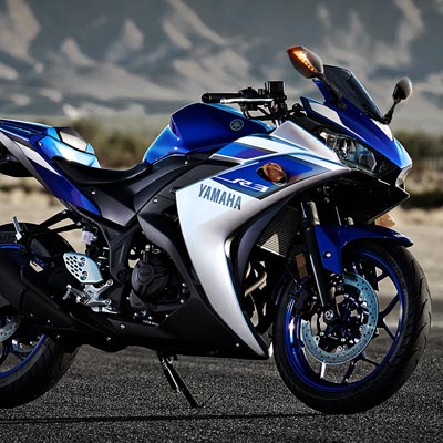 Lucifer LED mirrors on Yamaha R3 sport bike