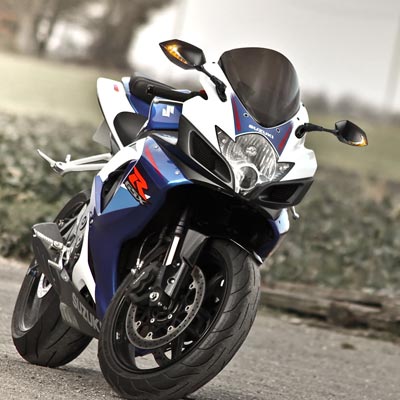 Lucifer LED mirrors on Suzuki GSXR sport bike
