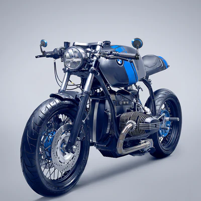 Aura blue bar end mirrors on a BMW motorcycle